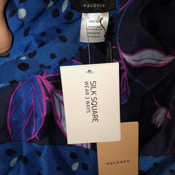 HP x2 - Halogen 100% Silk wear 3 ways scarf - floral print - NWT $78 retail - Picture 3 of 6